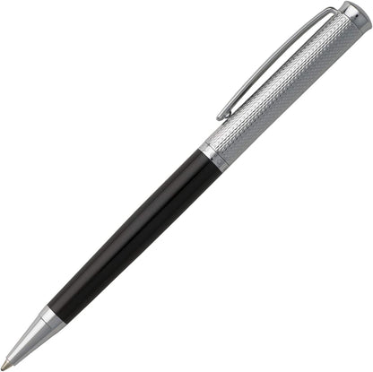 Hugo Boss HSW5804 Sophisticated Diamond Ballpoint Pen - Chrome/Black