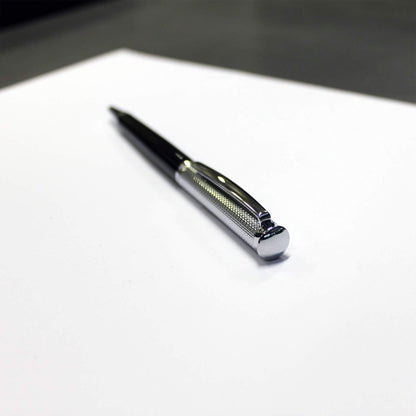 Hugo Boss HSW5804 Sophisticated Diamond Ballpoint Pen - Chrome/Black