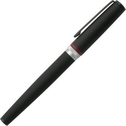 Hugo Boss HSG8025A Gear Rollerball Pen - Black/Medium Red/Silver