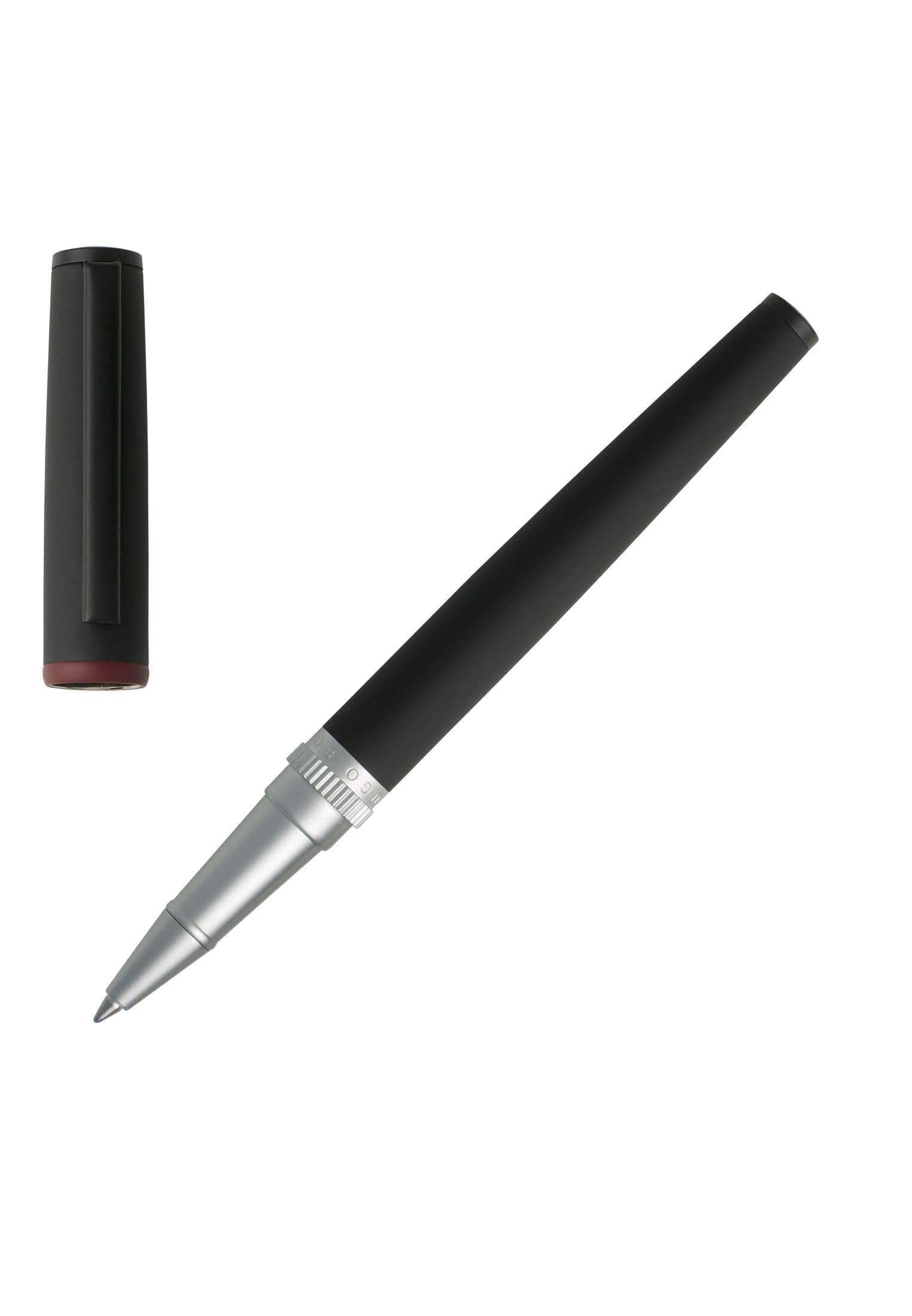 Hugo Boss HSG8025A Gear Rollerball Pen - Black/Medium Red/Silver