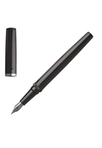 Hugo Boss Fountain pen Gear Metal Dark Chrome