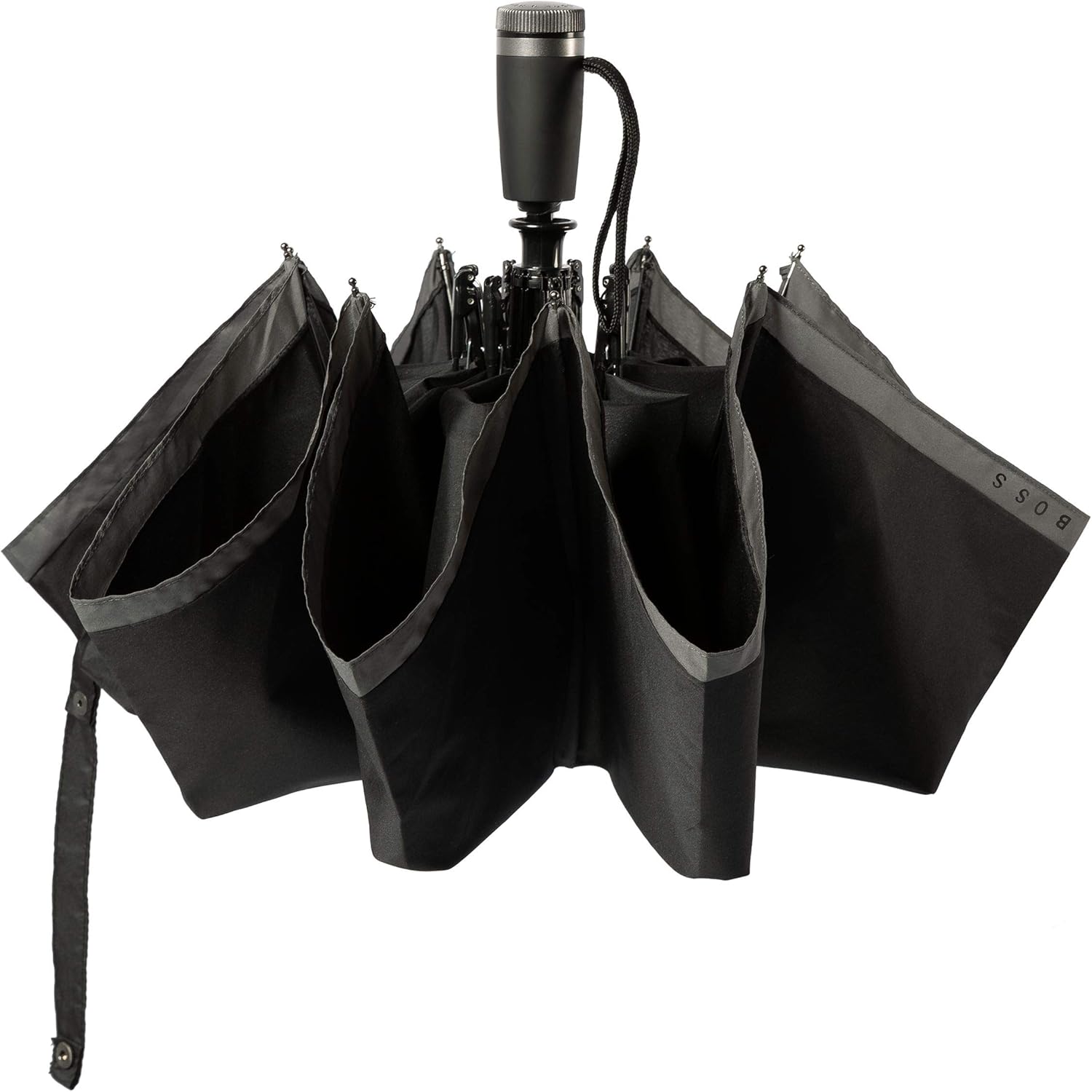 BOSS HUGO GEAR Black Pocket Umbrella - Ultra Lightweight and Extra Strong Umbrella with Rust and Scratch Protection