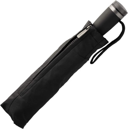 BOSS HUGO GEAR Black Pocket Umbrella - Ultra Lightweight and Extra Strong Umbrella with Rust and Scratch Protection