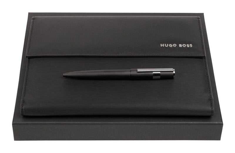 Hugo Boss Writing Set HPBM285A (Ballpoint Pen & A5 Writing Case) | Gift Box