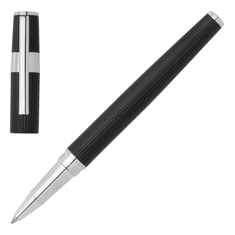 Hugo Boss Rollerball Pen Gear Pinstripe Black / Chrome