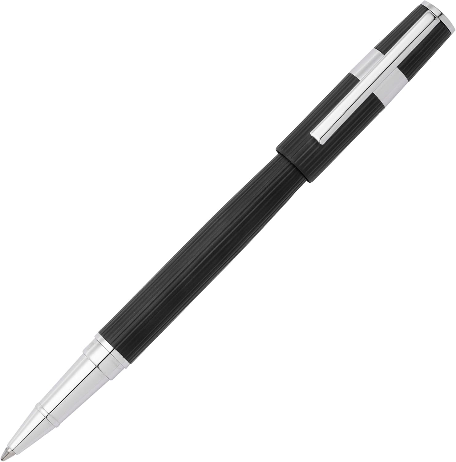 Hugo Boss Rollerball Pen Gear Pinstripe Black / Chrome