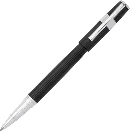 Hugo Boss Rollerball Pen Gear Pinstripe Black / Chrome