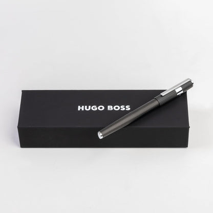 Hugo Boss Rollerball Pen Gear Pinstripe Black / Chrome