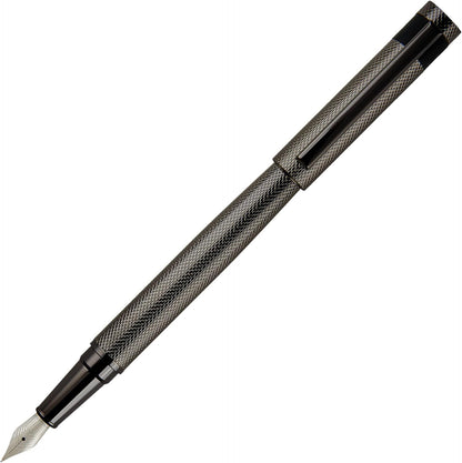 Hugo Boss Loop Diamond HSW3672D Fountain Pen Brass Gun Length 14.7cm Nib Size M