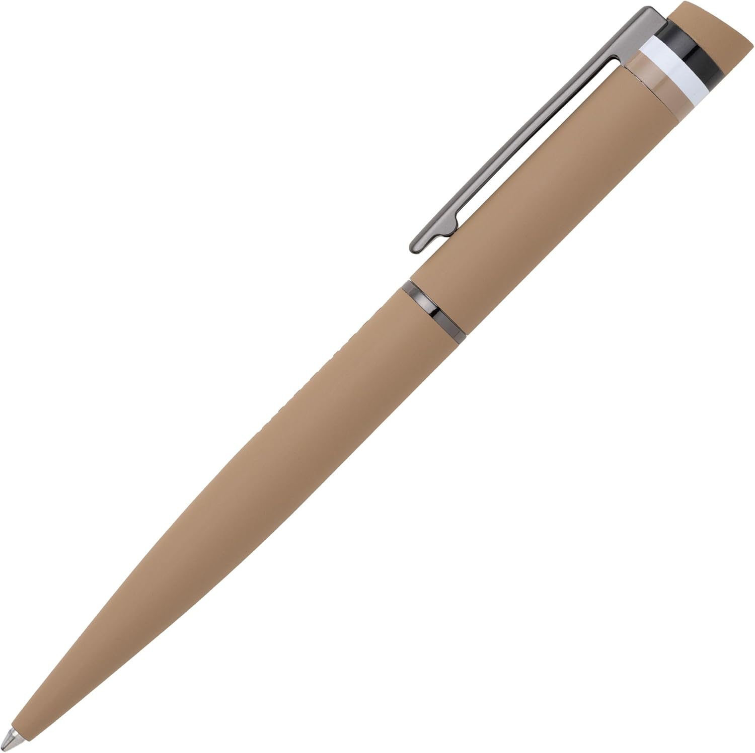 Hugo Boss Loop Iconic HSG3524X Ballpoint Pen Brass and Rubber Camel Length: 14.6cm Blue