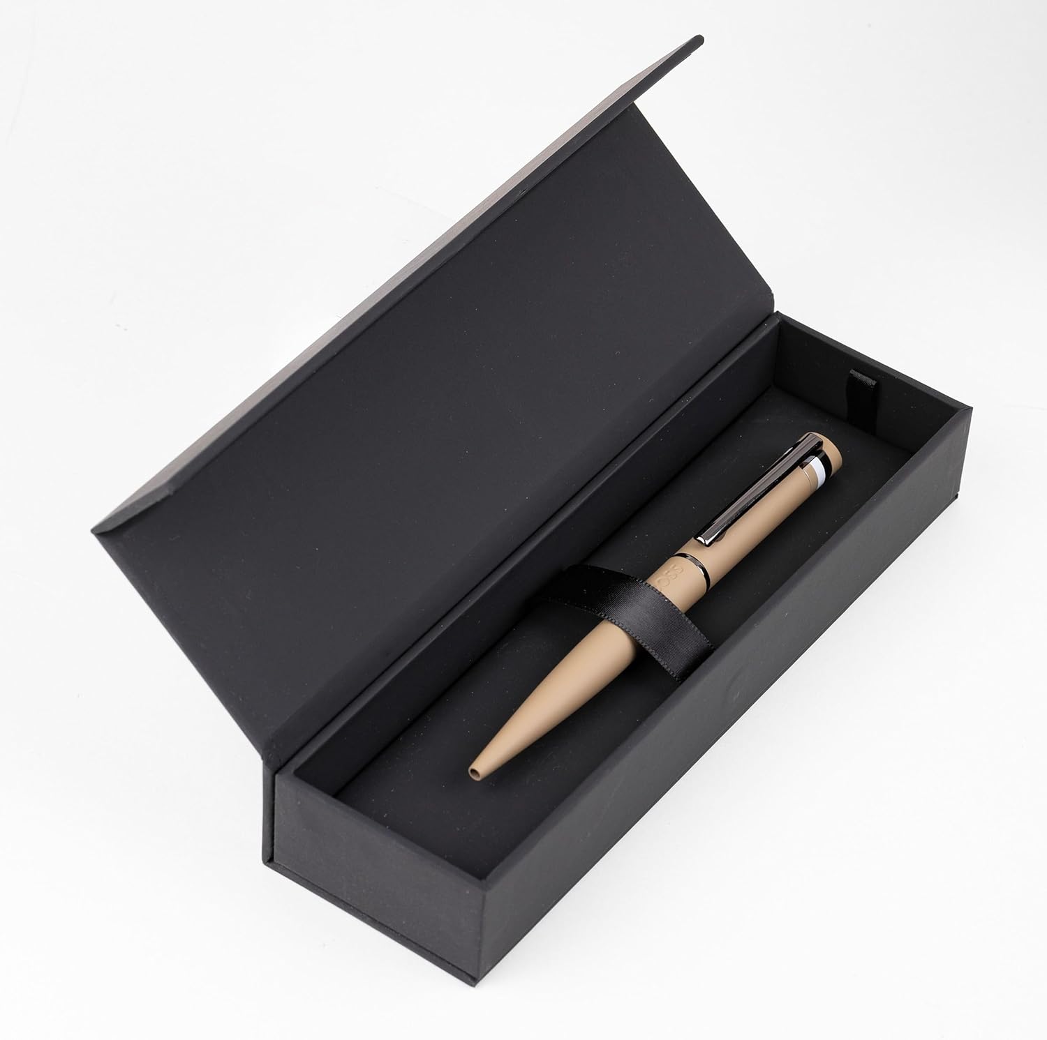 Hugo Boss Loop Iconic HSG3524X Ballpoint Pen Brass and Rubber Camel Length: 14.6cm Blue
