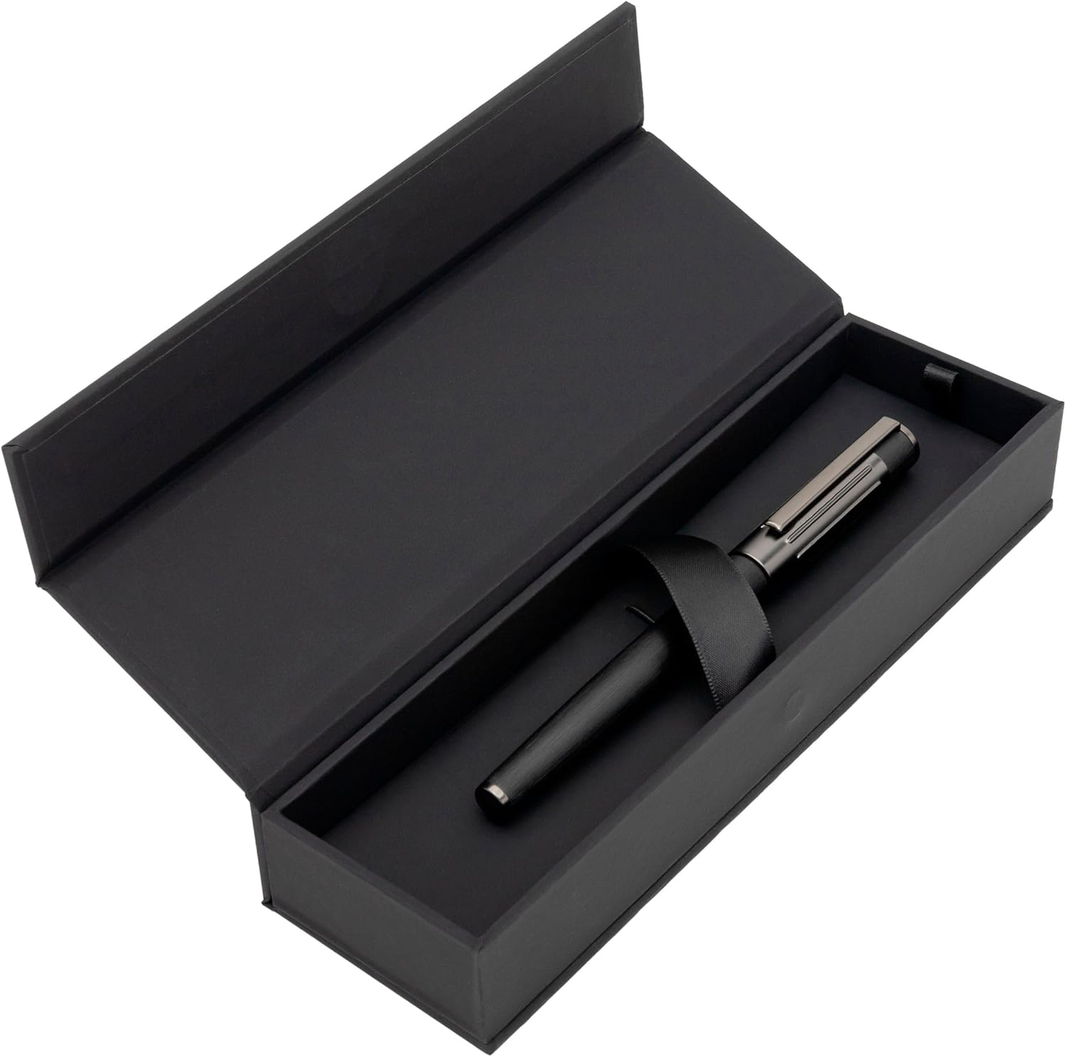 Hugo Boss Gear Ribs HSV3065A Brass and Aluminium Rollerball Pen - Black, Length: 13.8cm