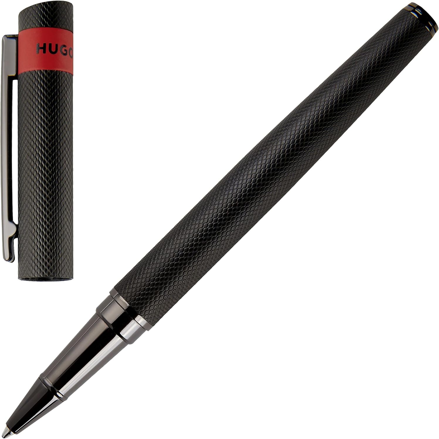 Hugo Boss Loop Diamond HSW3675A Black Brass Rollerball Pen Length: 14.6cm