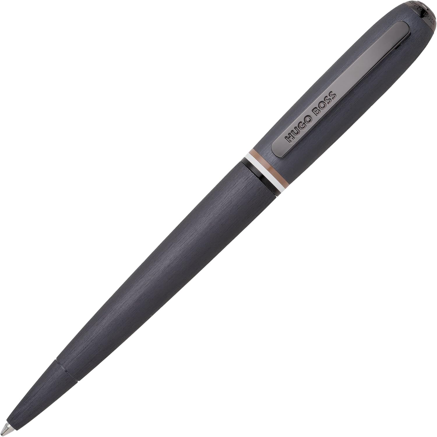 BOSS Hugo Contour Iconic HPBP341D Aluminium Ballpoint Pen & Fountain Pen Set, Dark Grey, 200 x 62 x 34 mm