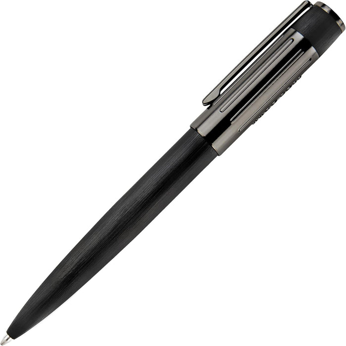 Hugo Boss Gear Ribs Black Ballpoint Pen & Fountain Pen Set, Dark Green/Black, Dimensions: 200 x 62 x 34 mm, HPBP306A