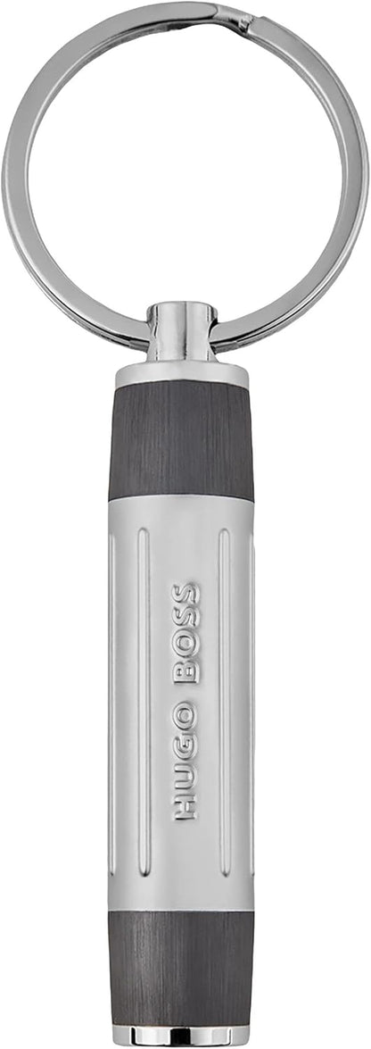 Hugo Boss Gear Ribs Gun HPKR306D Rollerball Pen & Key Ring Aluminium Brass Silver / Pastel Grey / Dark Grey 200 x 62 x 34 mm