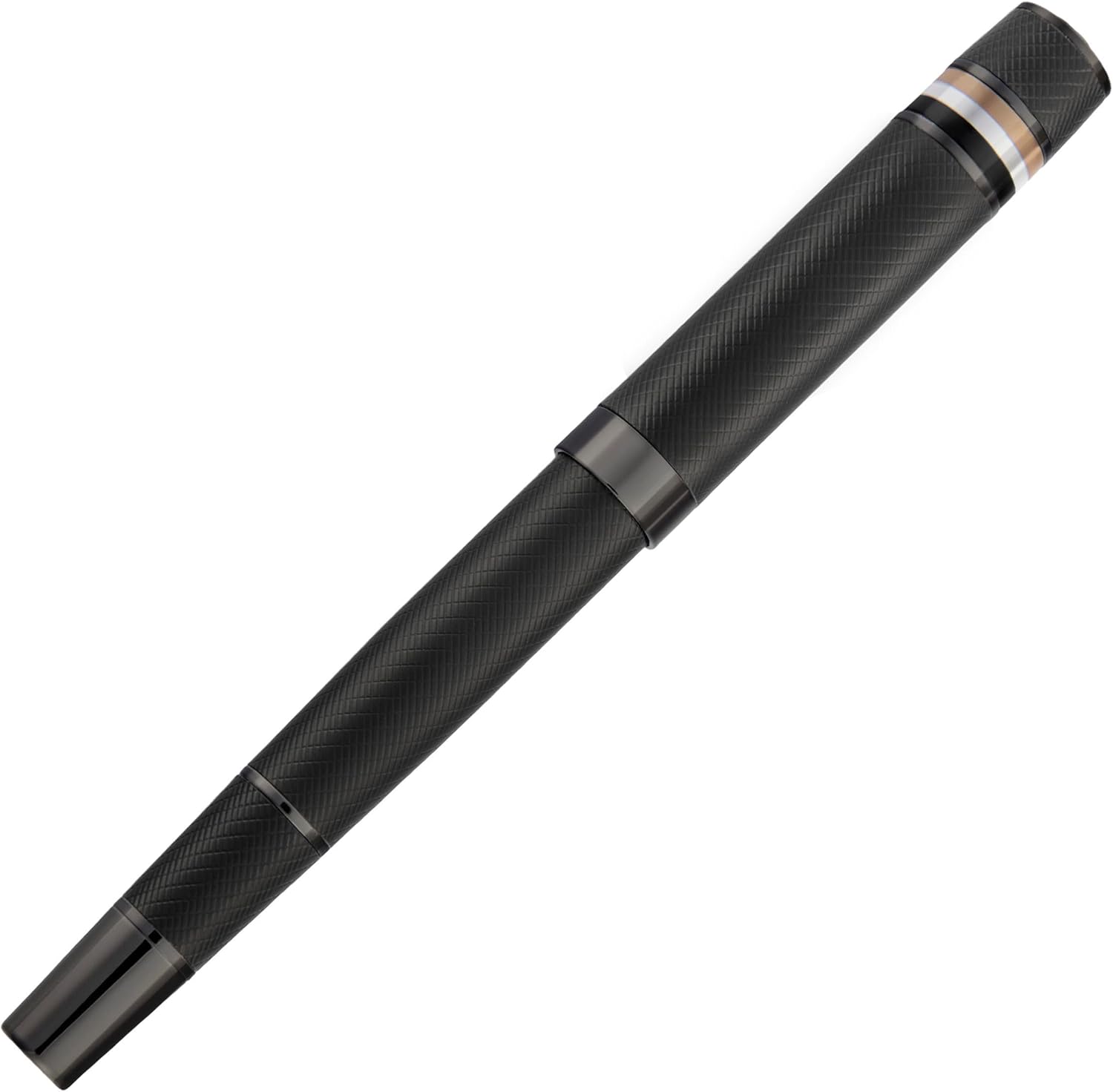 BOSS HUGO Core Iconic Black - Exclusive Brass Writing Instrument, Matte & Powder Coated in Gift Box - Elegant Design & Precise Lines (HSF521) (Rollerball)