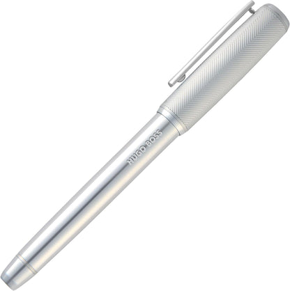 BOSS HUGO Pace Fountain Pen - Elegant Brass Writing Instrument Matte with Stainless Steel Nib - High-Quality Workmanship & Gift Packaging (HSL5652) (Silver
