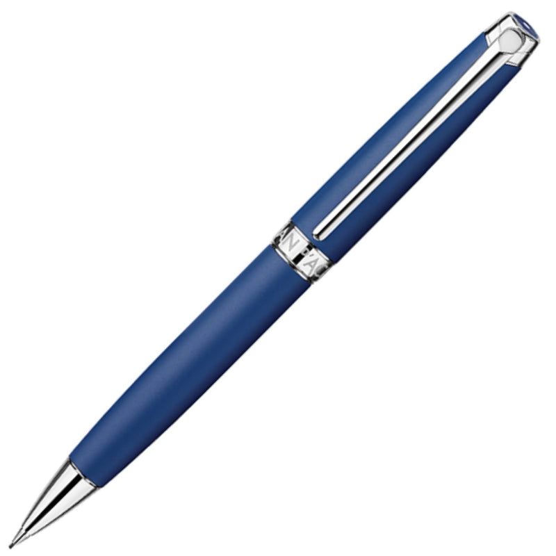 Caran d'Ache Leman Silver Plated Mechanical Pencil - Blue Matt