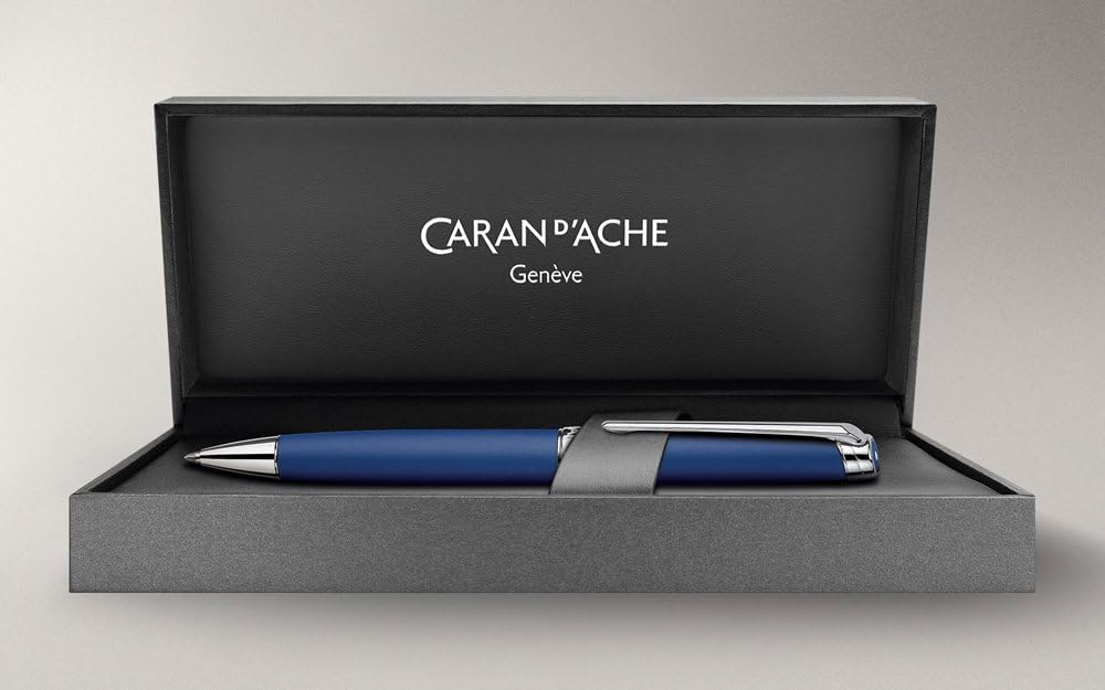 Caran d'Ache Leman Silver Plated Mechanical Pencil - Blue Matt