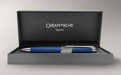 Caran d'Ache Leman Silver Plated Mechanical Pencil - Blue Matt