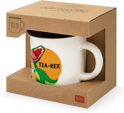 Legami Cup-Puccino Tea Rex Mug, Bone China, Multicoloured, 350 ml