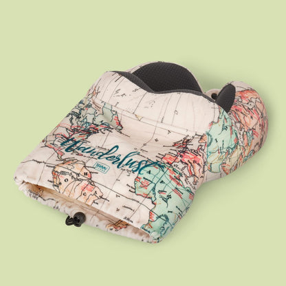 Legami - Memory Foam Travel Pillow - Travel Pillow, Portable Travel Neck Pillow, Neck Comfort, Portable, Ergonomic, with Case, 8 x 11.8 x 5.2 inches, Travel Theme, White, Medium