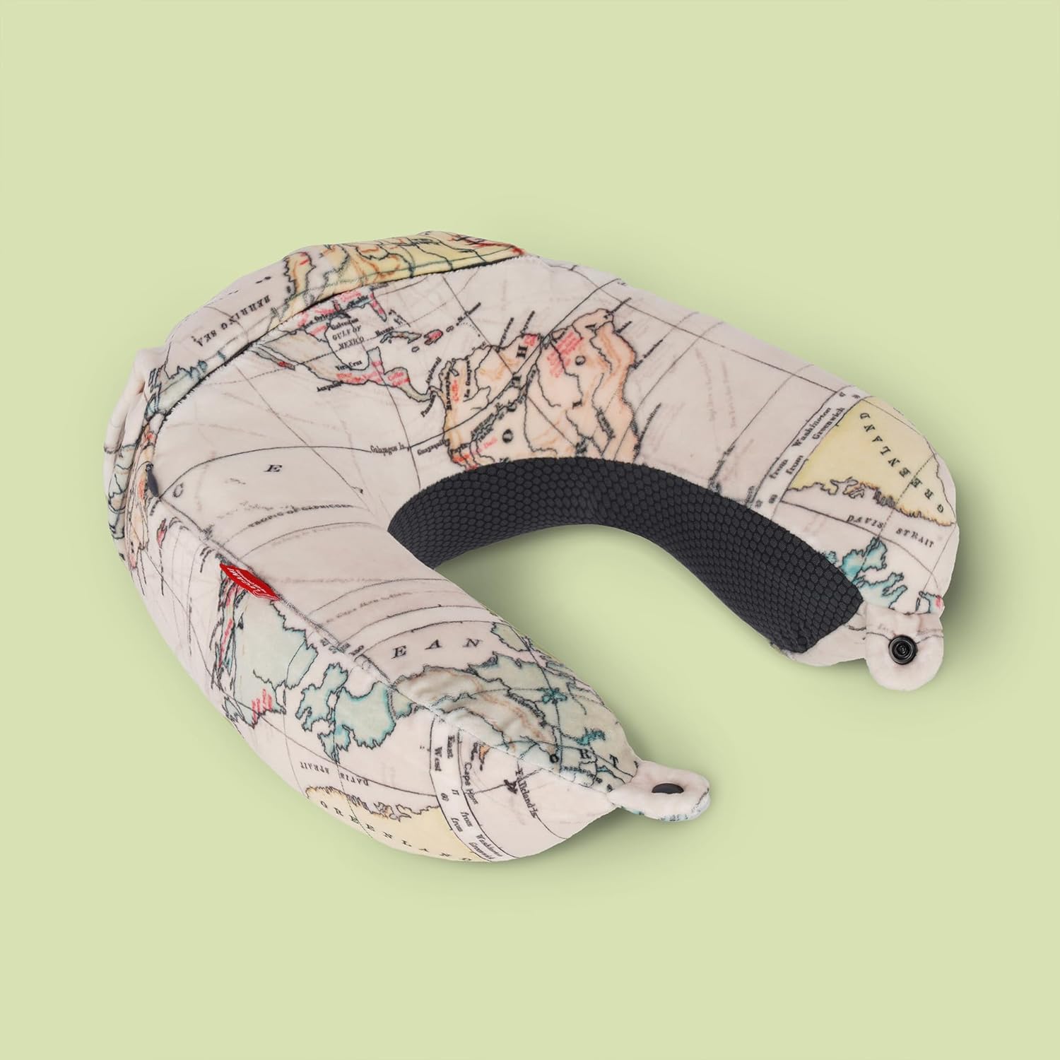 Legami - Memory Foam Travel Pillow - Travel Pillow, Portable Travel Neck Pillow, Neck Comfort, Portable, Ergonomic, with Case, 8 x 11.8 x 5.2 inches, Travel Theme, White, Medium