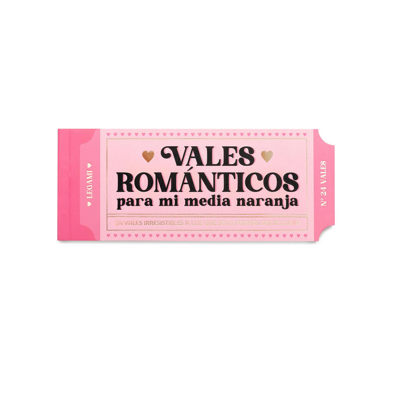 LEGAMI - Block of 24 Romantic Vouchers, Gift Coupons for Valentine, Birthday, Anniversary, FSC Certified Paper