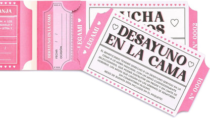 LEGAMI - Block of 24 Romantic Vouchers, Gift Coupons for Valentine, Birthday, Anniversary, FSC Certified Paper