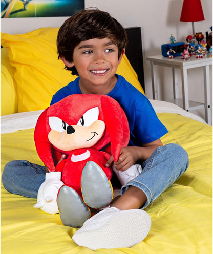 Sonic The Hedgehog Knuckles Jumbo Plush, 28” / 45cm Tall Plush Made of Premium Soft Material, Suggested For Ages 3 for Boys, Collectible Plush Toy