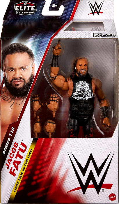 WWE Mattel Elite Action Figure & Accessories, Series #118, 6-Inch Collectible Jacob Fatu with 25 Articulation Points & Swappable Hands