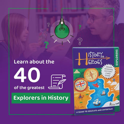 History Heroes: EXPLORERS - History Quiz Card Game for Kids, Adults, Travel, Game Night - Family Friendly, Fun and Educational Party Game About The Greatest Exploration & Explorers