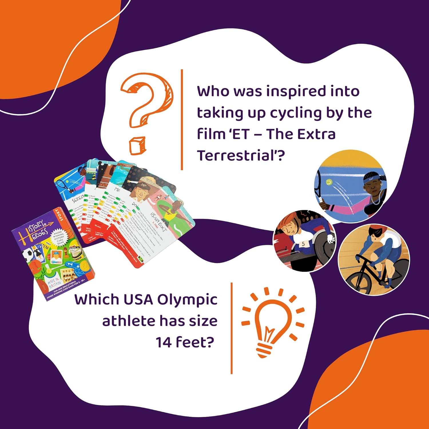 History Heroes: SPORTS - A Quiz Card Game for Kids, Adults, Game Night - Fun, Family Friendly, Educational Game About Amazing People in Sport History