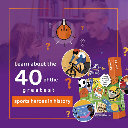 History Heroes: SPORTS - A Quiz Card Game for Kids, Adults, Game Night - Fun, Family Friendly, Educational Game About Amazing People in Sport History