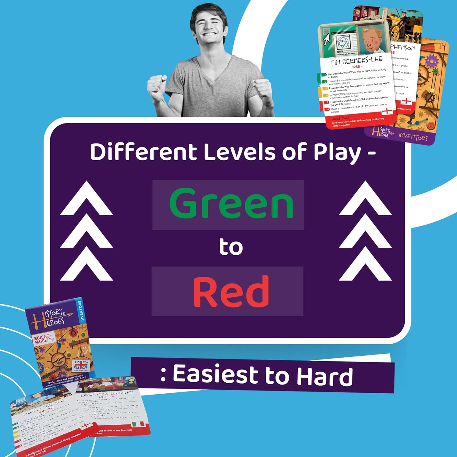 History Heroes: INVENTORS - STEM Quiz Card Game for Kids, Adults, Game Night- Family Friendly Party Game About Inventors & Science- Fun & Educational Conversation Game