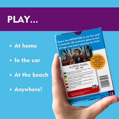 History Heroes: INVENTORS - STEM Quiz Card Game for Kids, Adults, Game Night- Family Friendly Party Game About Inventors & Science- Fun & Educational Conversation Game