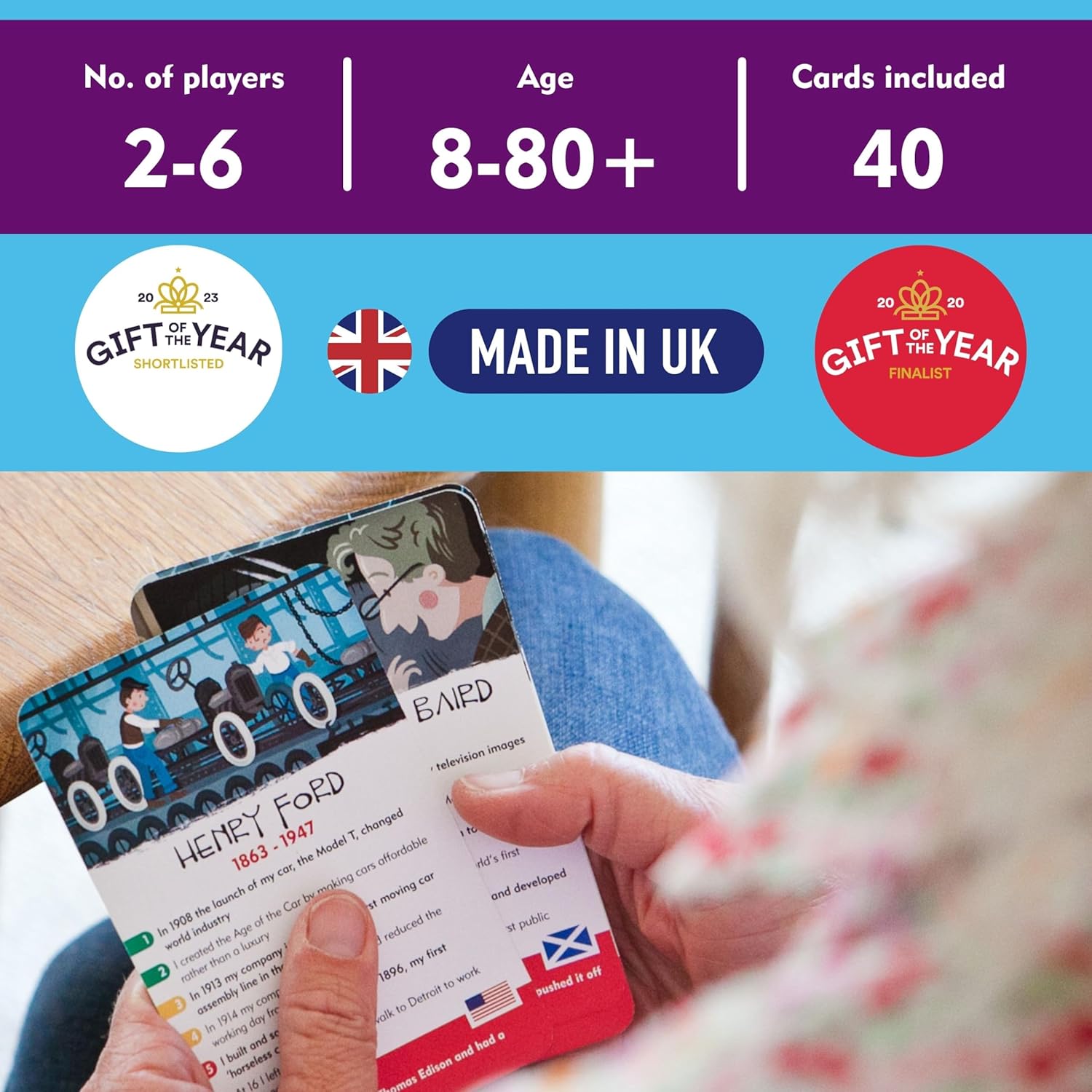 History Heroes: INVENTORS - STEM Quiz Card Game for Kids, Adults, Game Night- Family Friendly Party Game About Inventors & Science- Fun & Educational Conversation Game