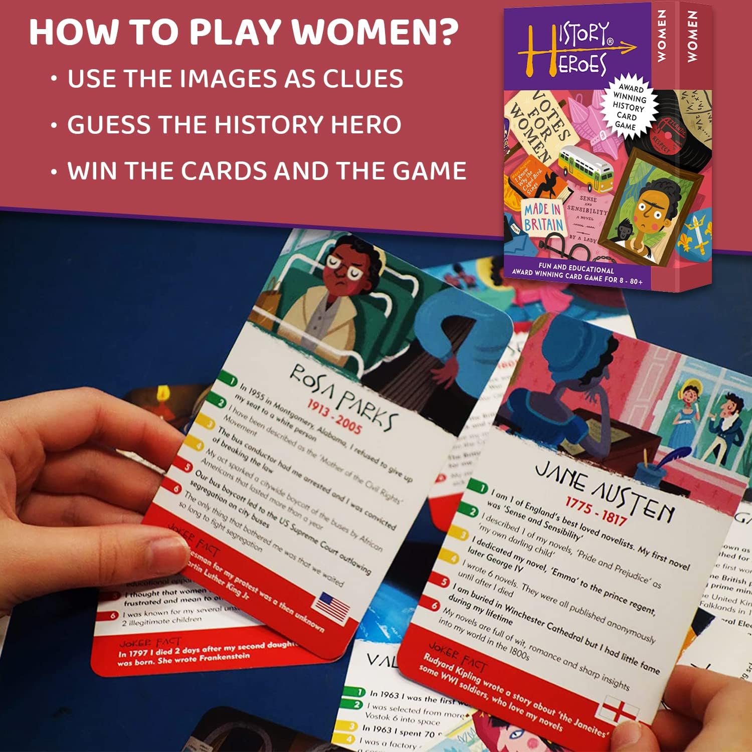 History Heroes: Women - History Quiz Card Game for Kids, Adults, Game Night - Family Friendly Party Game for About Great Women - Fun & Educational Conversation Game