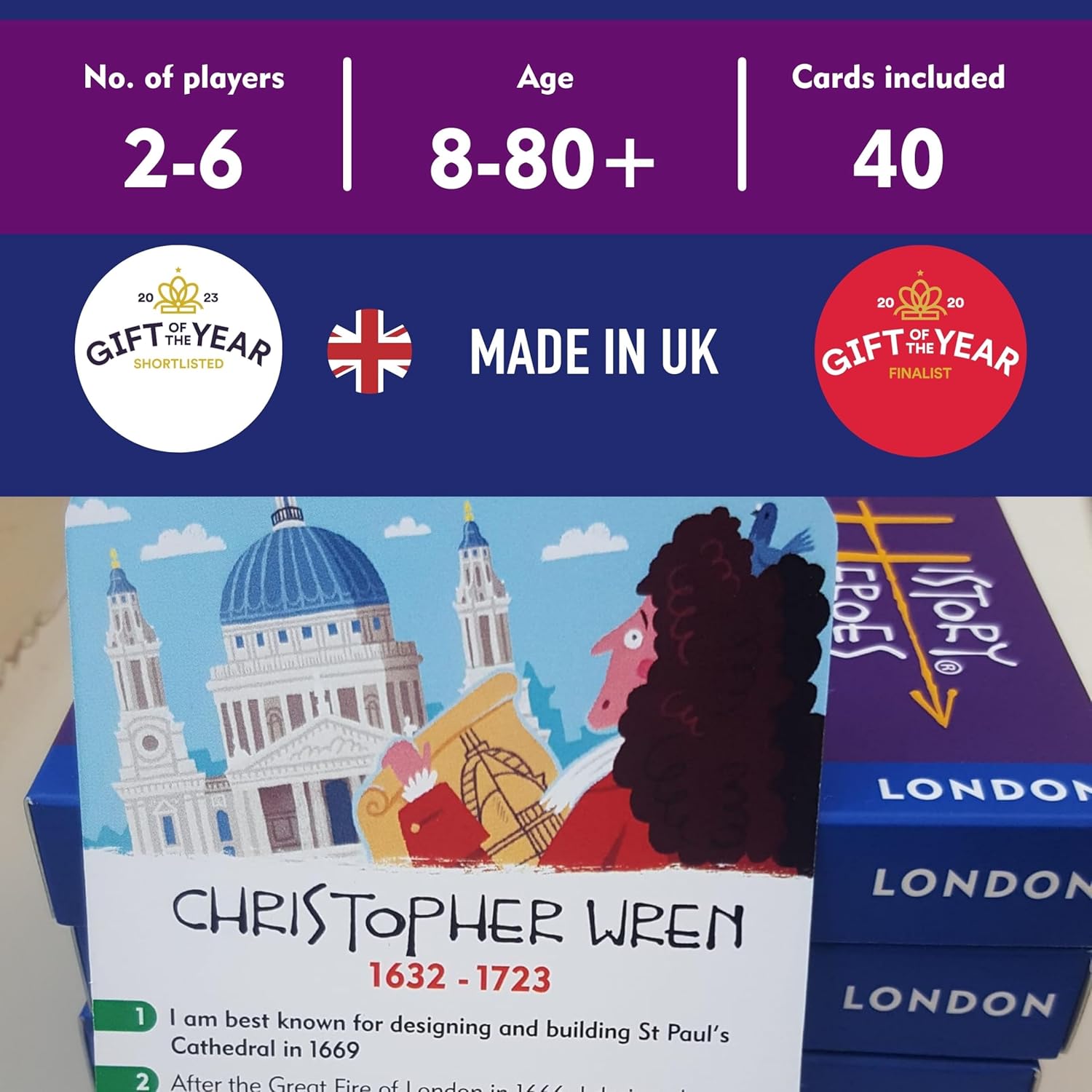 History Heroes: London - History Question Card Game for Kids, Adults, Game Night - Family Friendly, Fun & Educational Quiz Game About London’s History & Famous Londoners