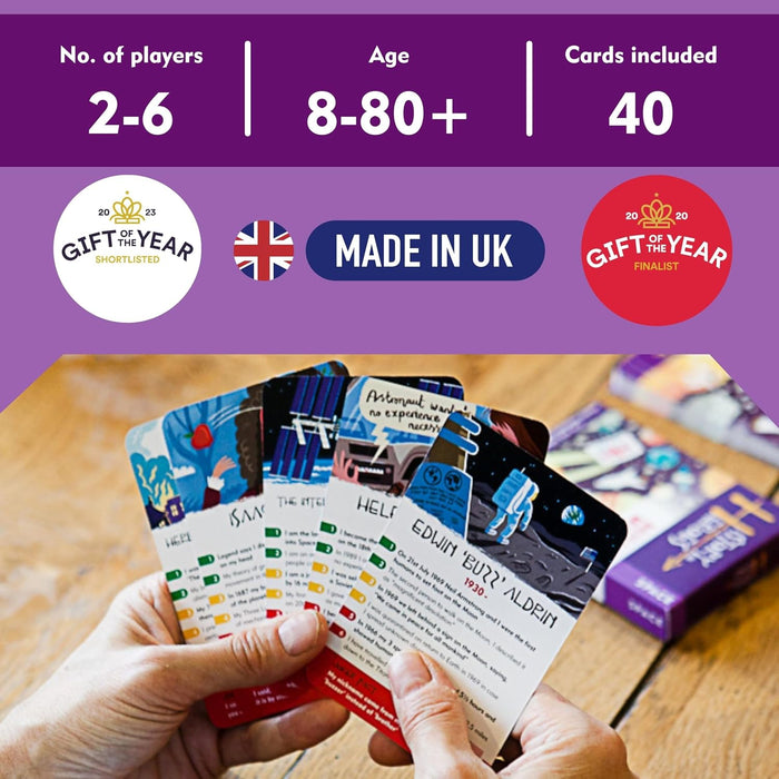 History Heroes: SPACE - Space Quiz Game for Kids, Adults, Game Night - Family Friendly Party Game About the History Of Space - Fun & Educational Card Game