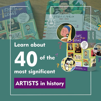 History Heroes: ARTISTS - Art History Quiz Card Game for Kids, Adults, Game Night - Family Friendly, fun & educational Party Game About Famous Artists