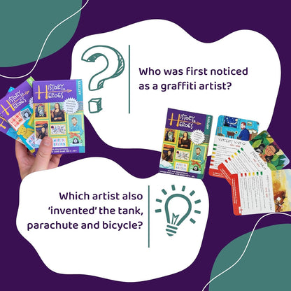 History Heroes: ARTISTS - Art History Quiz Card Game for Kids, Adults, Game Night - Family Friendly, fun & educational Party Game About Famous Artists