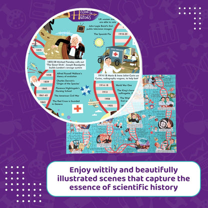 History Heroes: Medicine Makers - 500 Piece Jigsaw Puzzle for Kids & Adults - Educational Puzzle Game About Medical Science - Fun Family Activity & Learning Experience