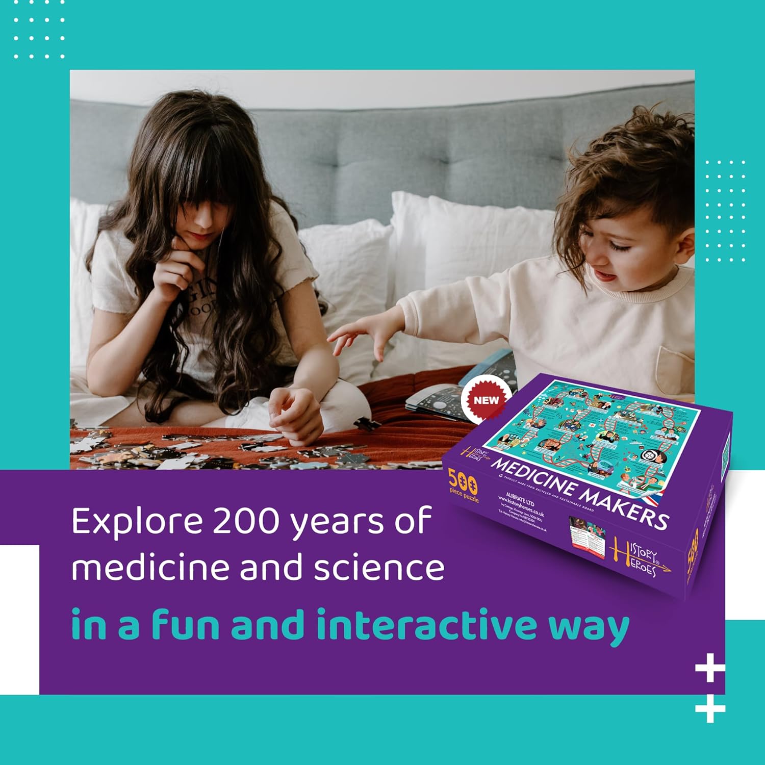 History Heroes: Medicine Makers - 500 Piece Jigsaw Puzzle for Kids & Adults - Educational Puzzle Game About Medical Science - Fun Family Activity & Learning Experience