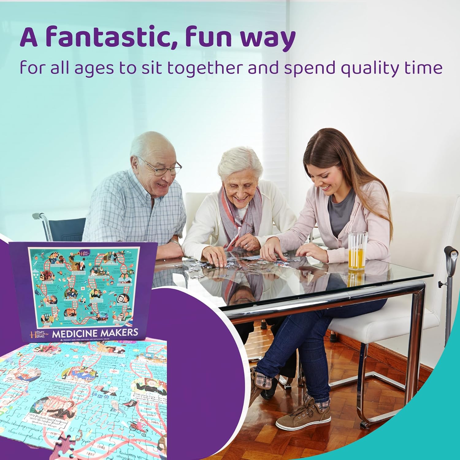 History Heroes: Medicine Makers - 500 Piece Jigsaw Puzzle for Kids & Adults - Educational Puzzle Game About Medical Science - Fun Family Activity & Learning Experience
