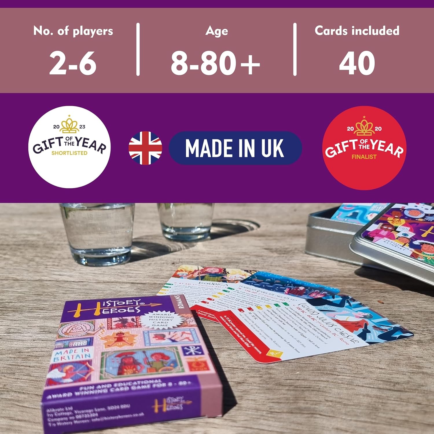 History Heroes: Romans - Ancient History Quiz Card Game for Kids, Adults, Game Night - Family Friendly Party Game About Ancient Rome - Fun & Educational Travel Game
