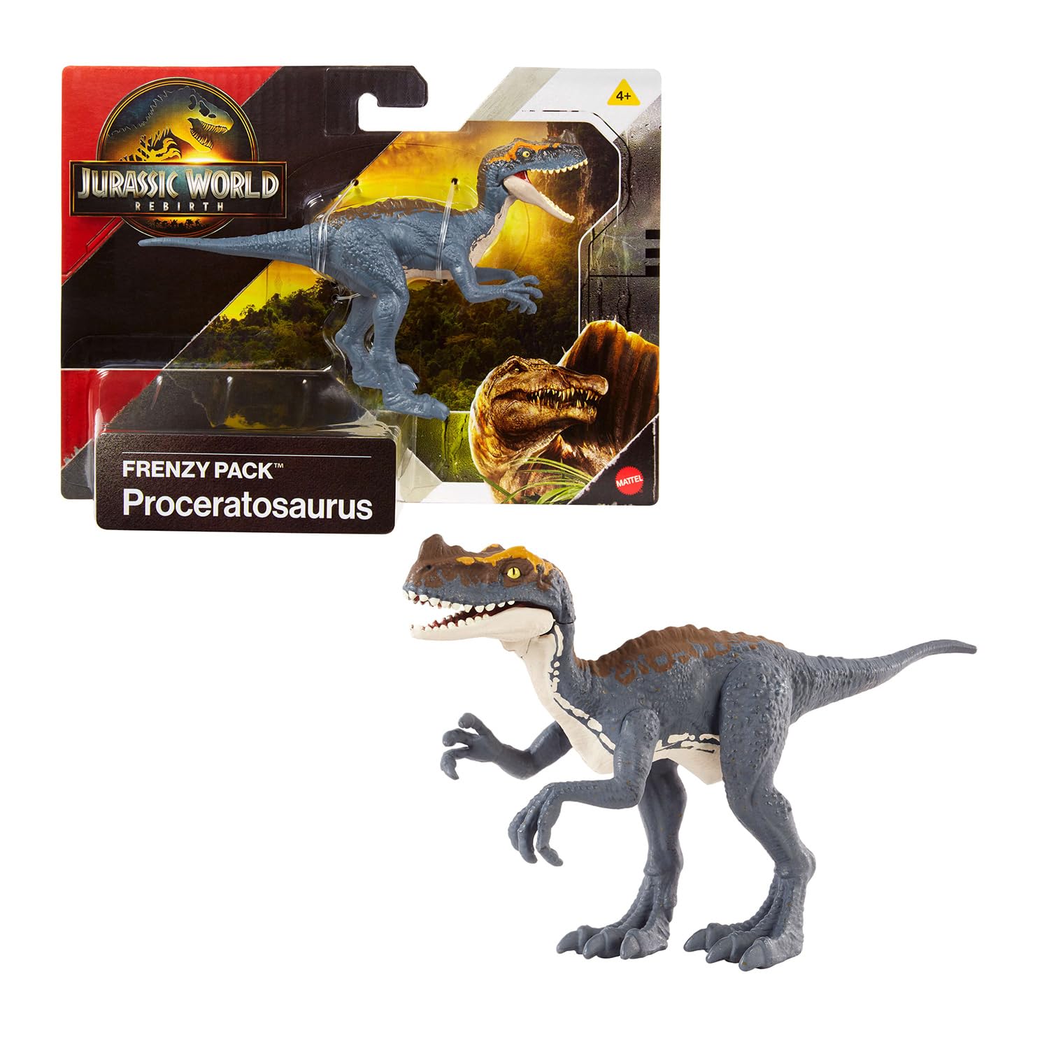 Jurassic World Rebirth Frenzy Pack Figuur met gewrichten, 15 cm, Proceratosaurus