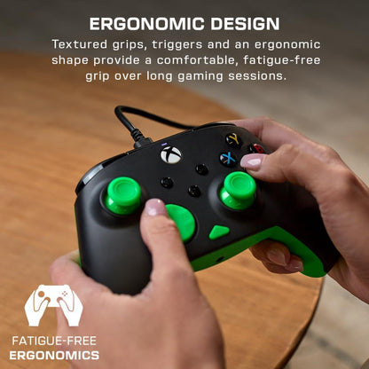 Turtle Beach Rematch Core Zwart/Groen Bekabelde Gamingcontroller – Gelicentieerd voor Xbox Series X en S, Xbox One en Windows-PCs – 2-Stops Impulstriggers, Audiobediening, Kabel van 2.5 m