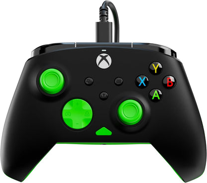Turtle Beach Rematch Core Zwart/Groen Bekabelde Gamingcontroller – Gelicentieerd voor Xbox Series X en S, Xbox One en Windows-PCs – 2-Stops Impulstriggers, Audiobediening, Kabel van 2.5 m